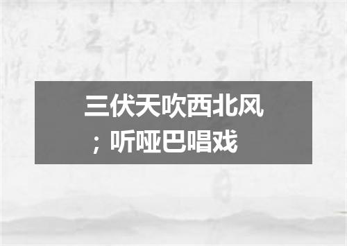 三伏天吹西北风；听哑巴唱戏