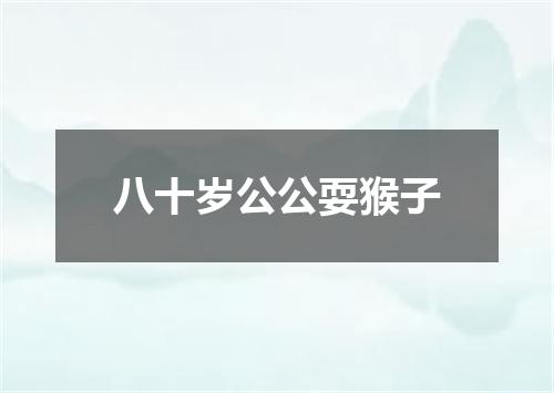 八十岁公公耍猴子