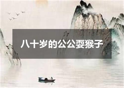八十岁的公公耍猴子