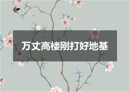 万丈高楼刚打好地基