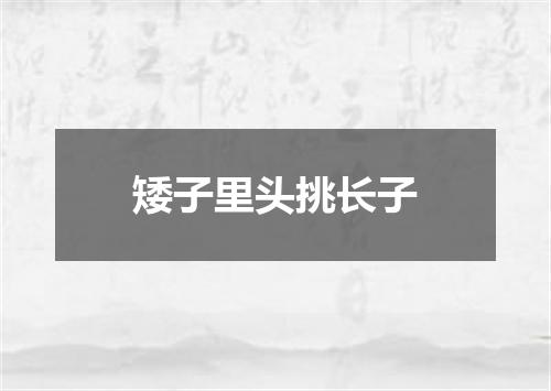 矮子里头挑长子
