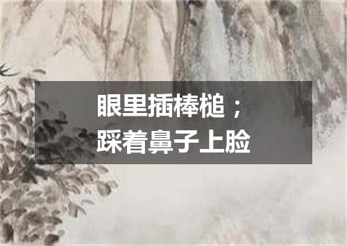 眼里插棒槌；踩着鼻子上脸