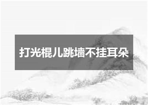 打光棍儿跳墙不挂耳朵