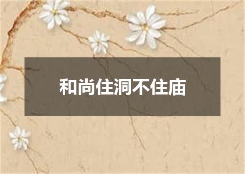 和尚住洞不住庙
