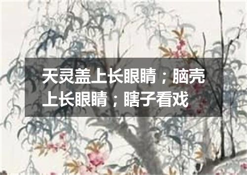 天灵盖上长眼睛；脑壳上长眼睛；瞎子看戏
