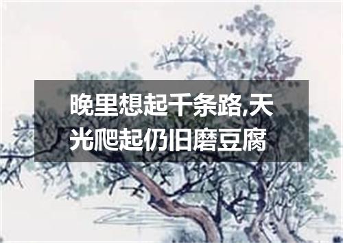 晚里想起千条路,天光爬起仍旧磨豆腐