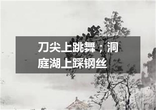 刀尖上跳舞；洞庭湖上踩钢丝