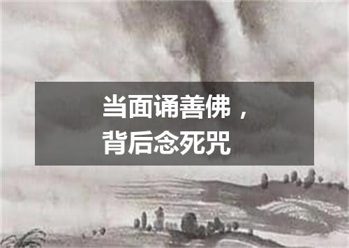 当面诵善佛，背后念死咒