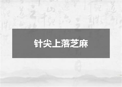 针尖上落芝麻