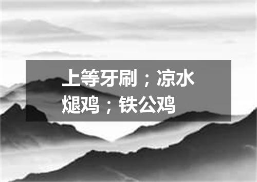 上等牙刷；凉水煺鸡；铁公鸡