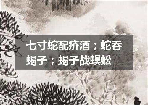 七寸蛇配疥酒；蛇吞蝎子；蝎子战蜈蚣
