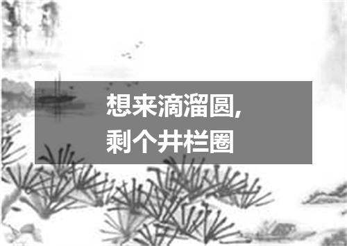 想来滴溜圆,剩个井栏圈