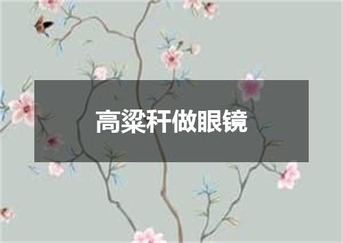 高粱秆做眼镜
