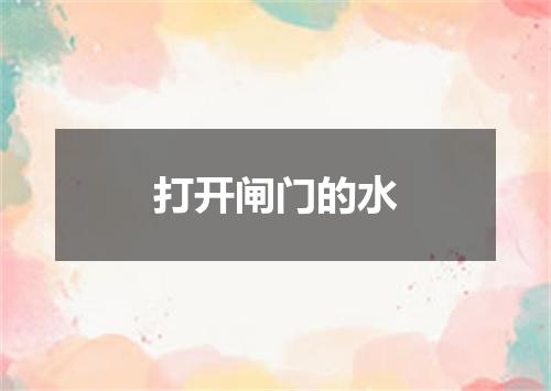打开闸门的水
