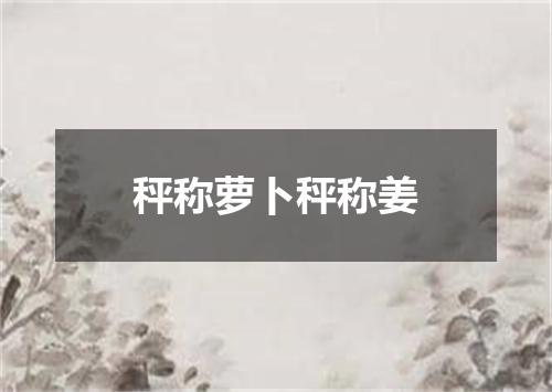 秤称萝卜秤称姜