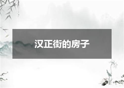 汉正街的房子