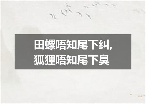 田螺唔知尾下纠,狐狸唔知尾下臭