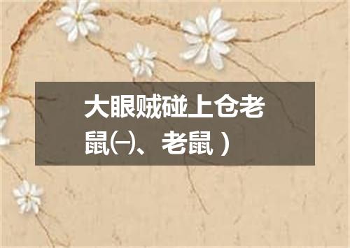 大眼贼碰上仓老鼠㈠、老鼠）
