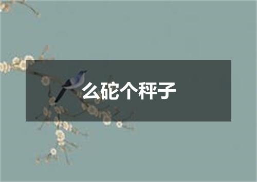么砣个秤子