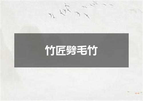 竹匠劈毛竹