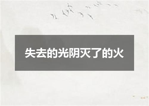 失去的光阴灭了的火