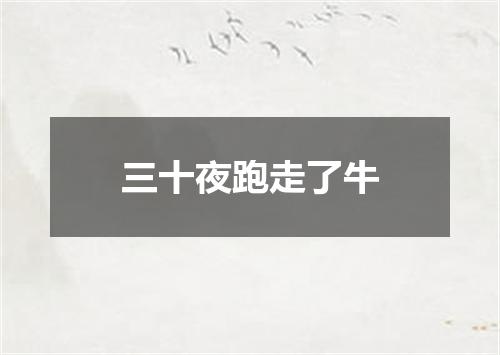 三十夜跑走了牛