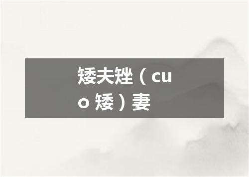 矮夫矬（cuo 矮）妻