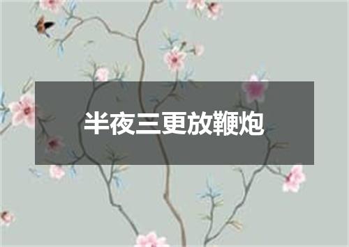 半夜三更放鞭炮