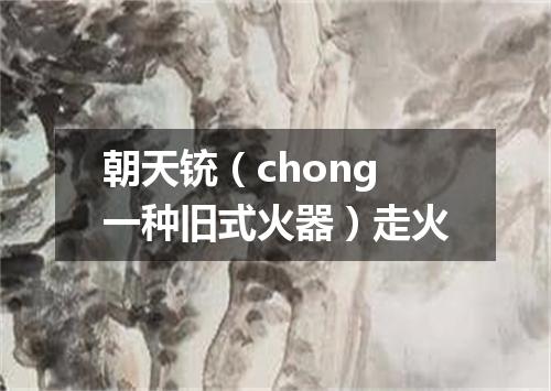 朝天铳（chong一种旧式火器）走火