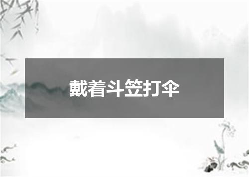 戴着斗笠打伞