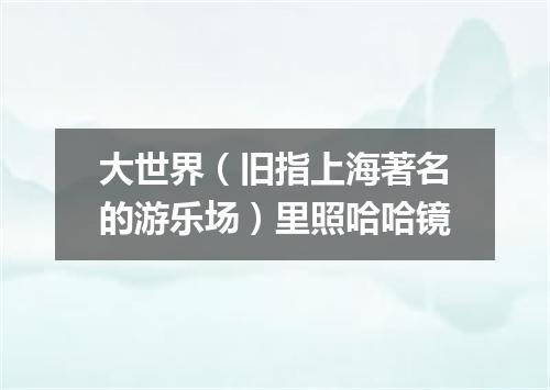 大世界（旧指上海著名的游乐场）里照哈哈镜