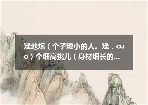 矬地炮（个子矮小的人。矬，cuo）个细高挑儿（身材细长的人）