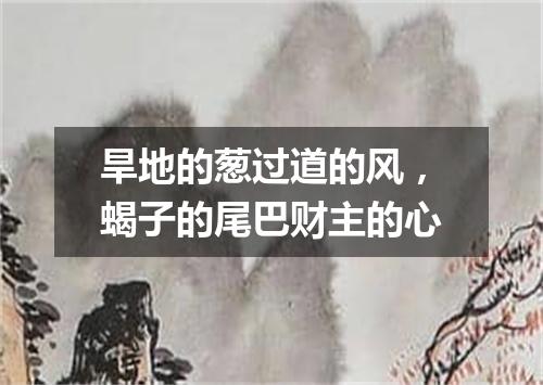 旱地的葱过道的风，蝎子的尾巴财主的心