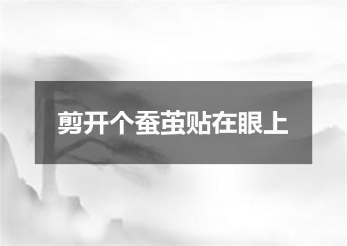 剪开个蚕茧贴在眼上