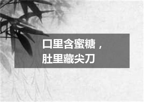 口里含蜜糖，肚里藏尖刀