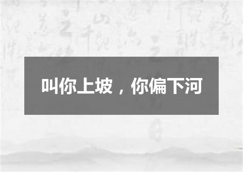 叫你上坡，你偏下河