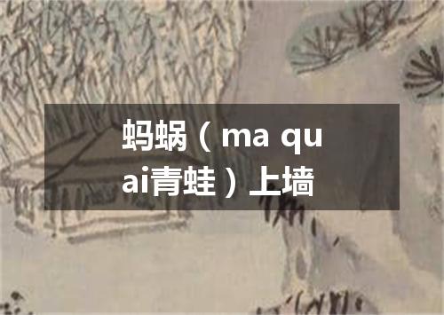 蚂蜗（ma quai青蛙）上墙