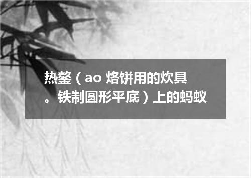 热鏊（ao 烙饼用的炊具。铁制圆形平底）上的蚂蚁