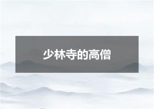 少林寺的高僧