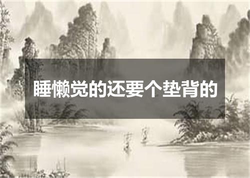 睡懒觉的还要个垫背的