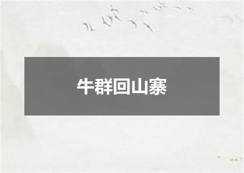 牛群回山寨