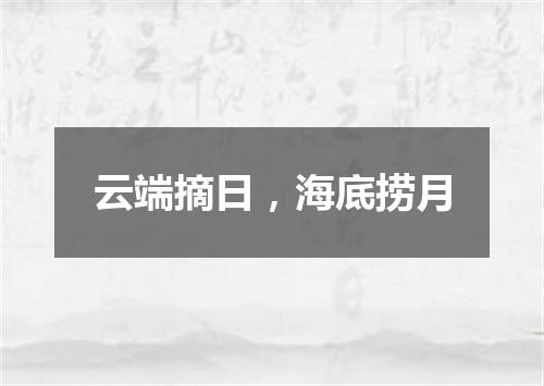 云端摘日，海底捞月