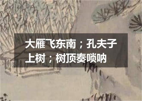 大雁飞东南；孔夫子上树；树顶奏唢呐