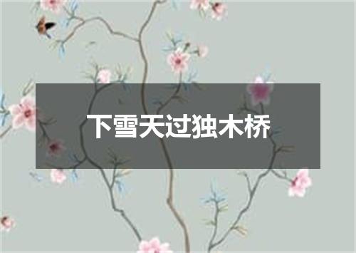 下雪天过独木桥