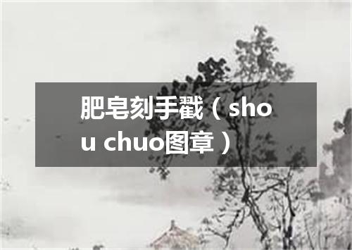 肥皂刻手戳（shou chuo图章）