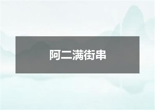 阿二满街串