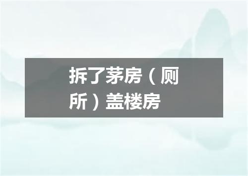 拆了茅房（厕所）盖楼房