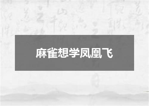 麻雀想学凤凰飞