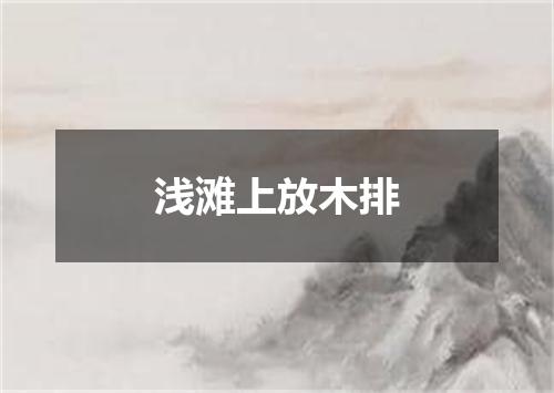 浅滩上放木排