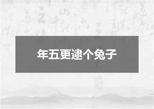 年五更逮个兔子
